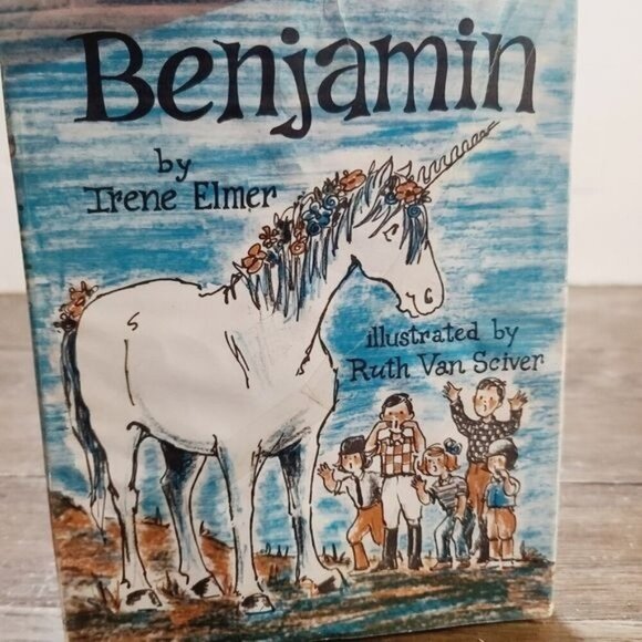 Rare Vintage 1961 Benjamin by Irene Elmer Unicorn Picture Book Hardcover - Picture 1 of 12